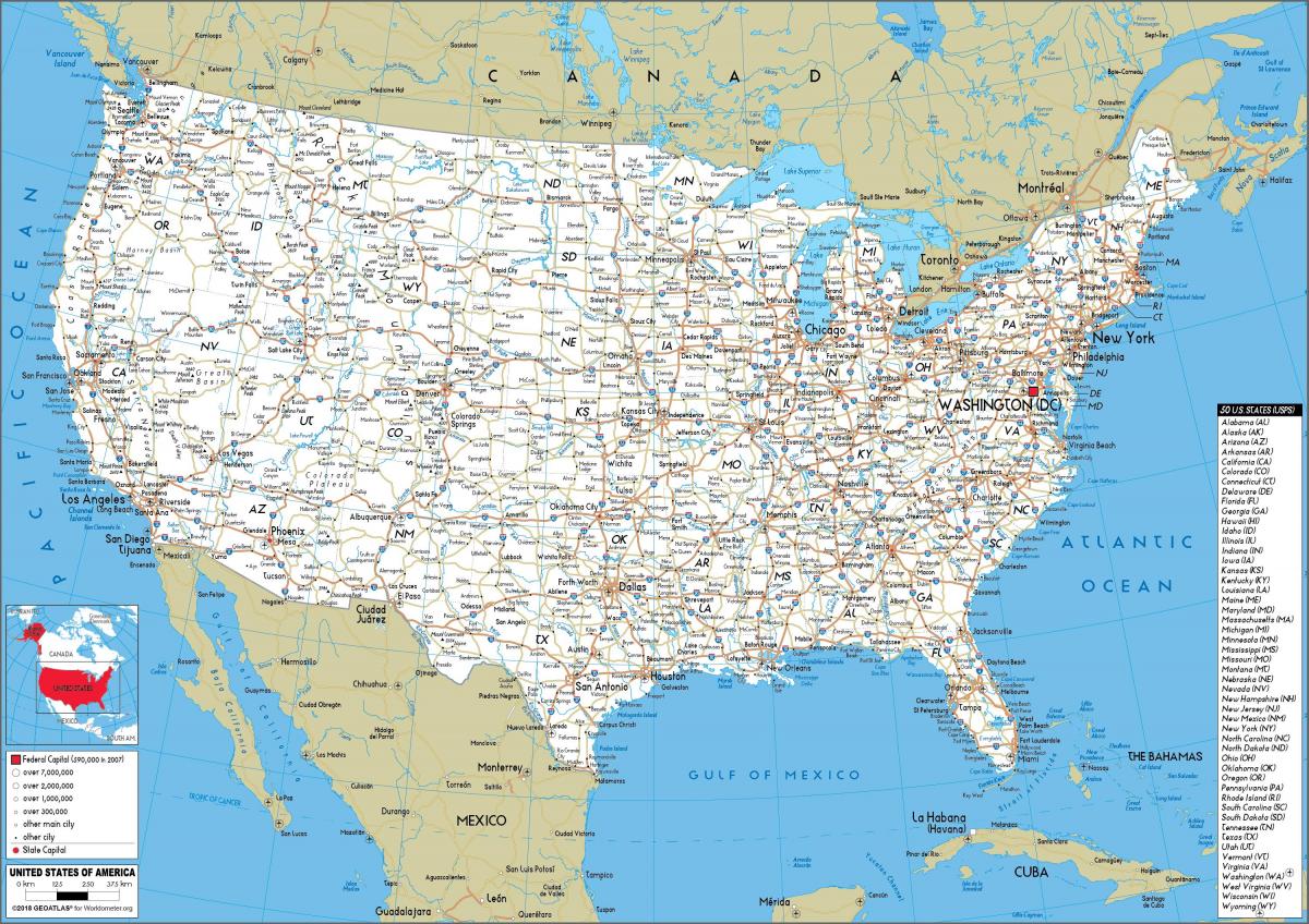 Mapa de conducción de EE.UU