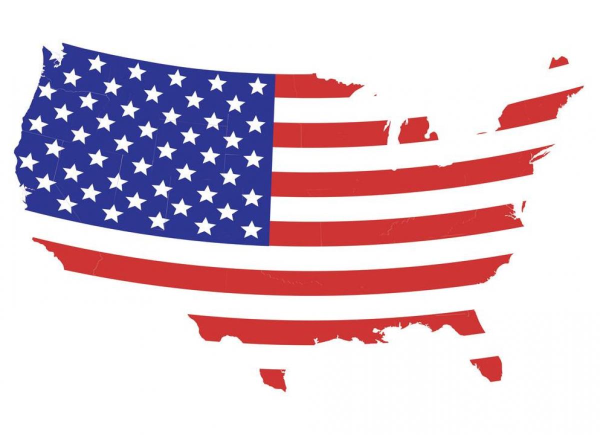 Mapa de la bandera de EE.UU
