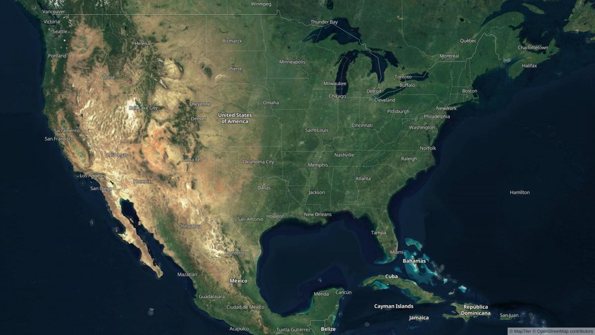 Mapa de vista del cielo de los EE.UU